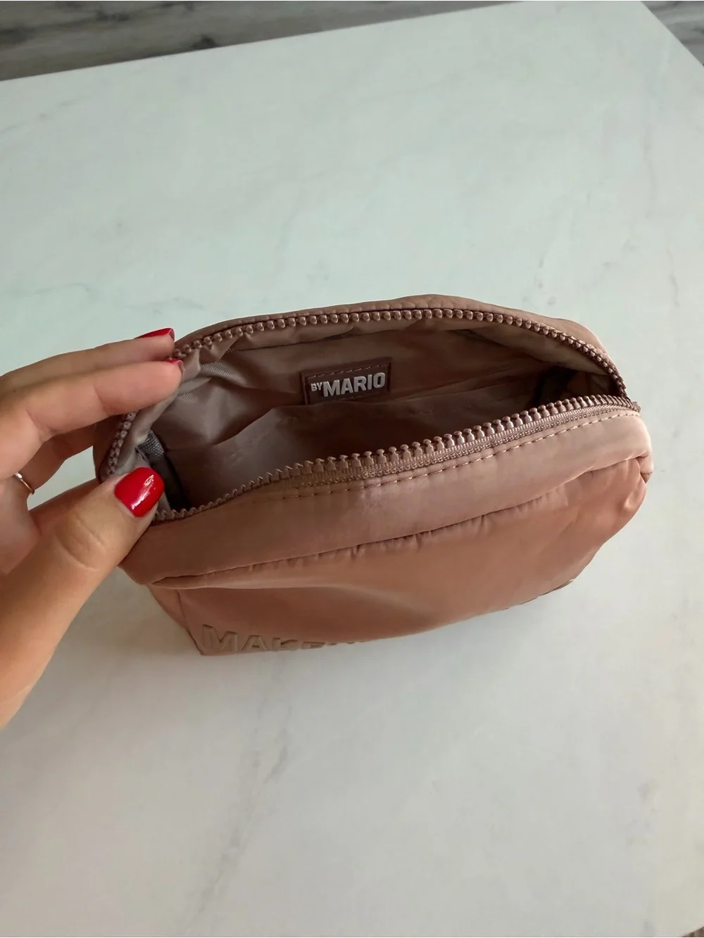 Makeup By Mario Dusty Rose Cosmetic Pouch
